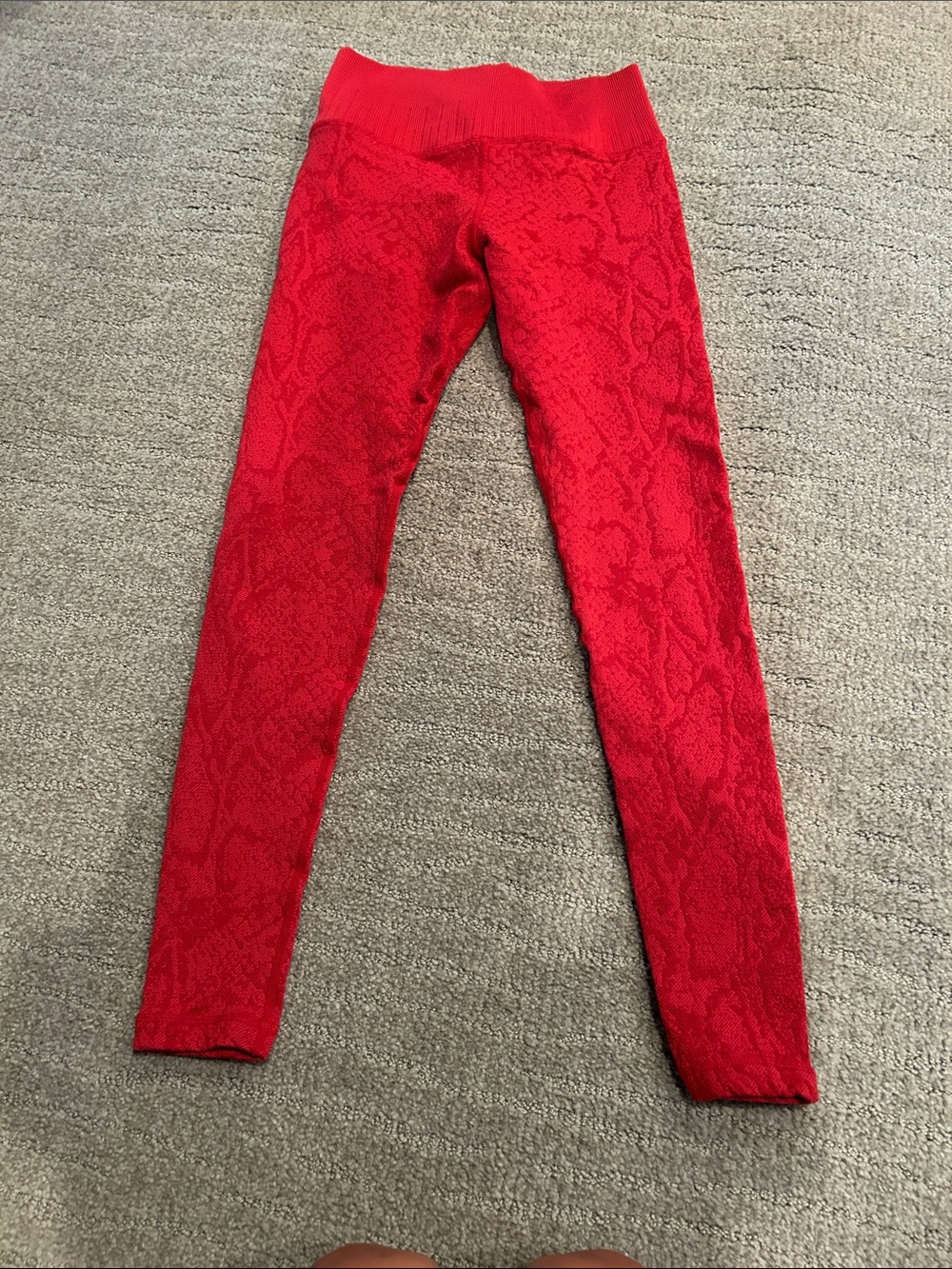 avocado Red Textured Leggings